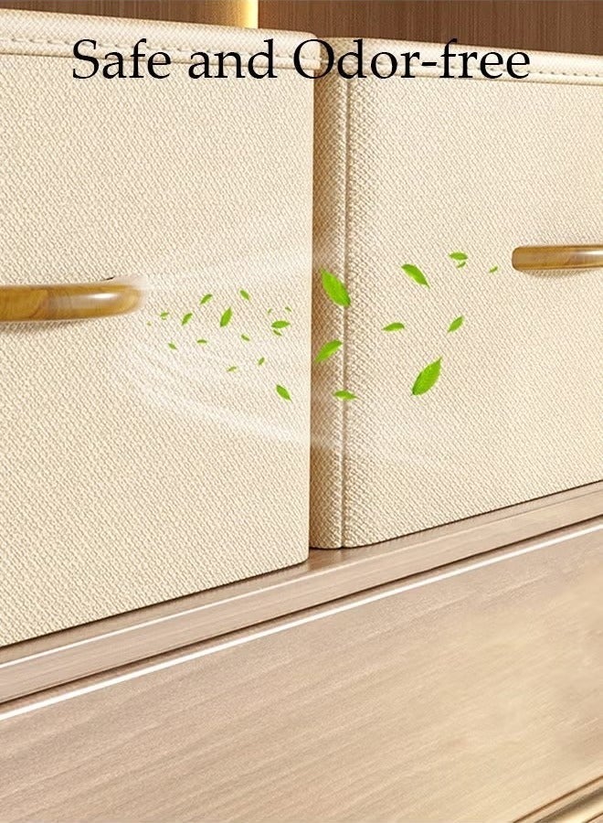 بيوينتي 3 قطع منظم ملابس للخزانة، خزانة تخزين قابلة للطي، صناديق تخزين للخزانة قابلة للغسل للملابس والجينز، بمقابض حمل، صندوق تخزين مكعبي للمنزل والغرفة والمكتب - Image 5